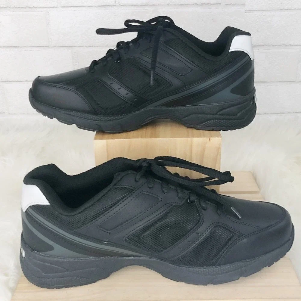 George Foreman Spiro Footworks Leather Black‎ Sneaker Men's Size 11 Wide NWT